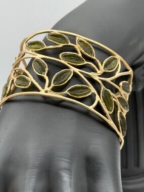 Michael Vincent Michaud 18K Gold Plated Sage Cuff Bracelet